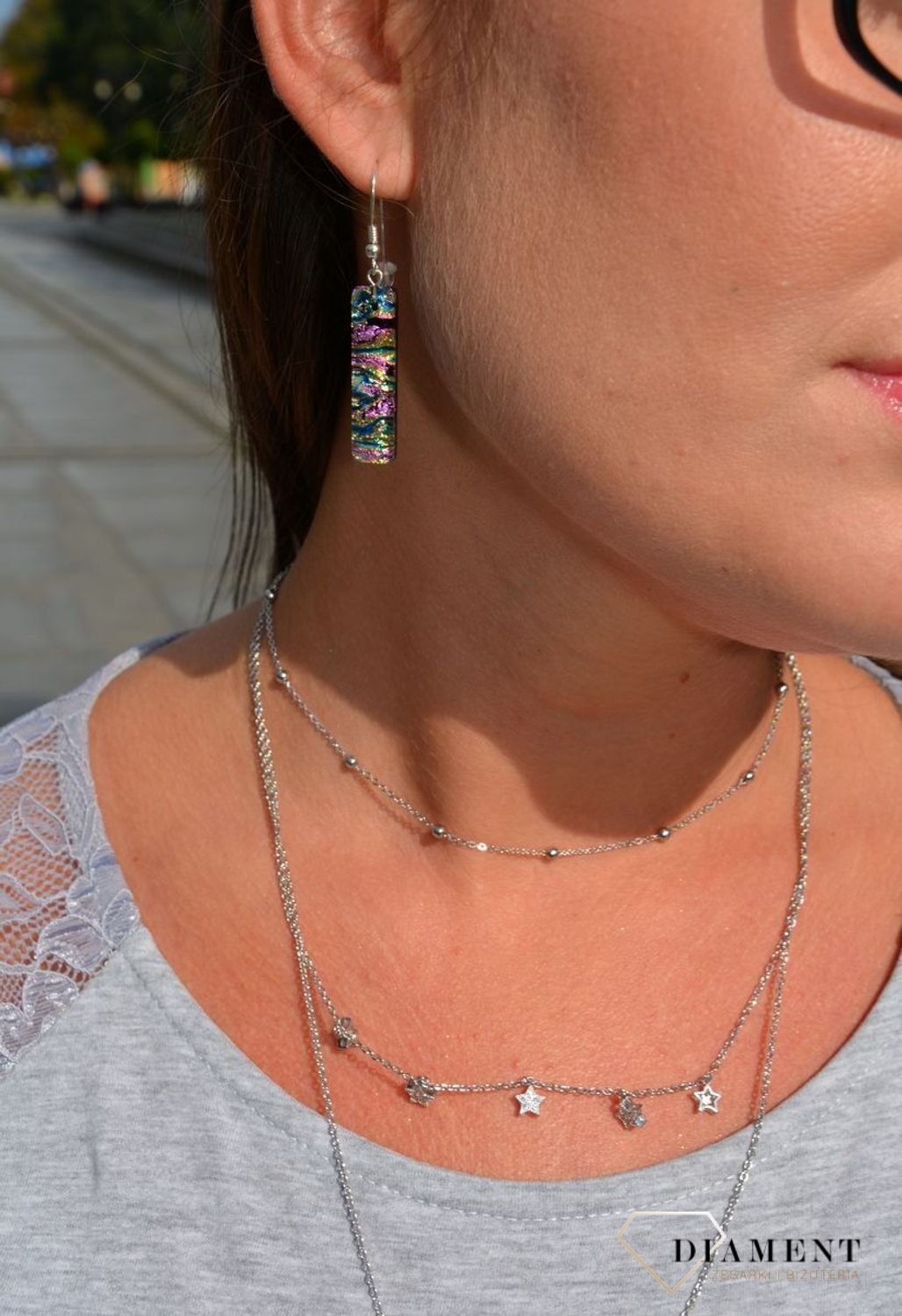 Kolczyki wiszące szkło weneckie Murano 09.jpg